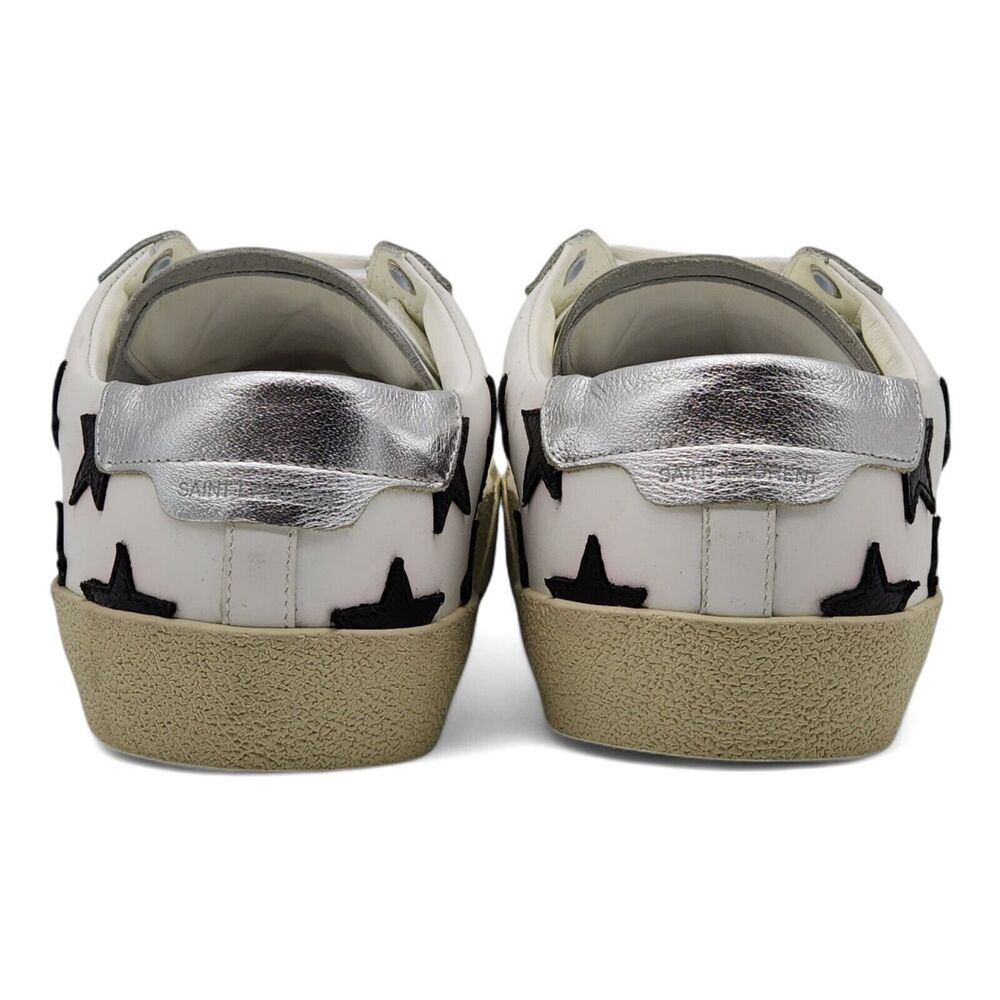 Saint Laurent Paris Court Stars Leather Sneakers White EU 41 US 8 - New $750 - Picture 4 of 9